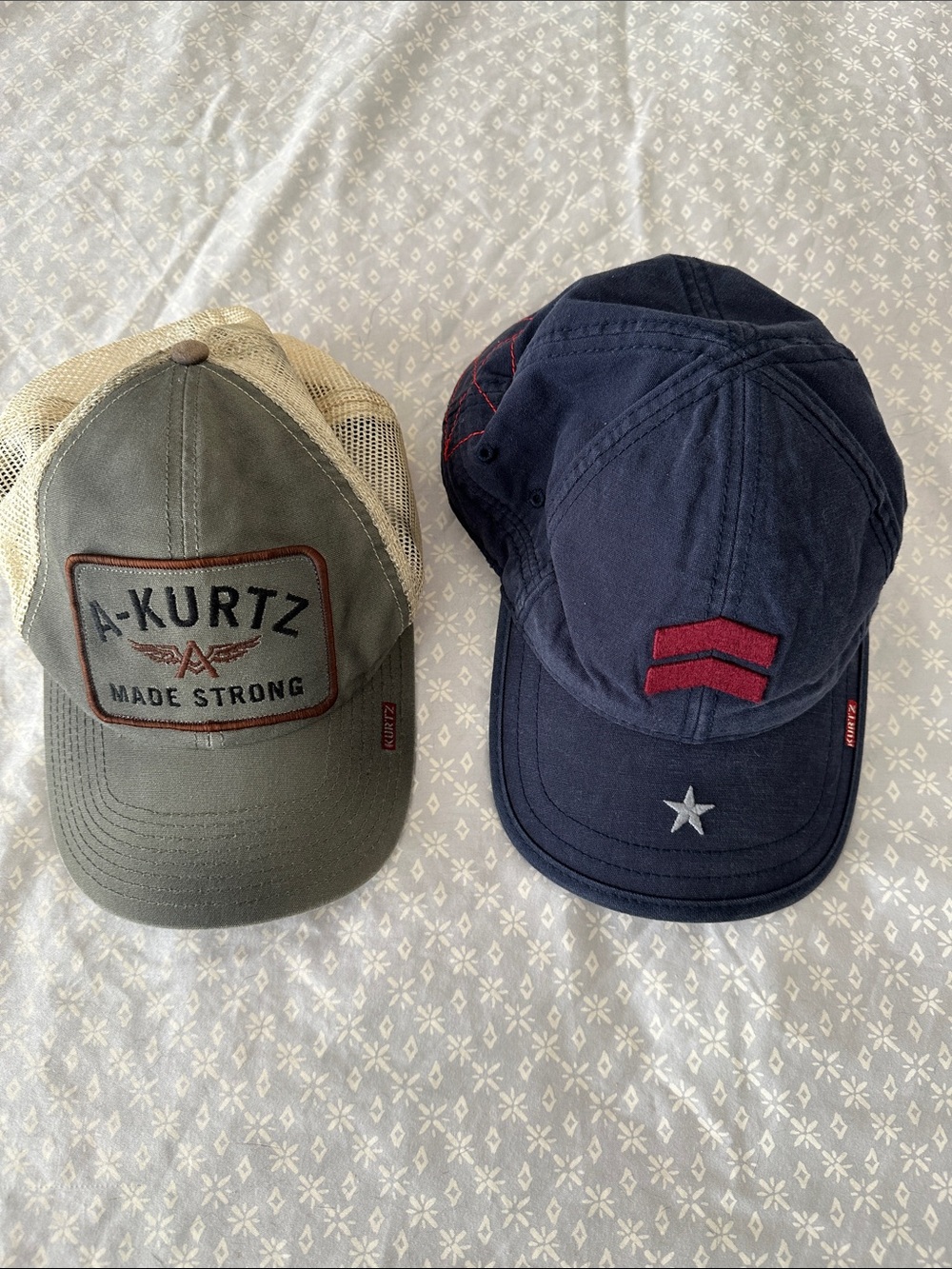 Bundle of two A Kurtz hats caps